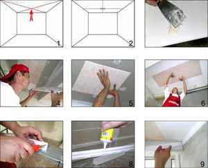 Инструкция монтажа потолочной плитки
